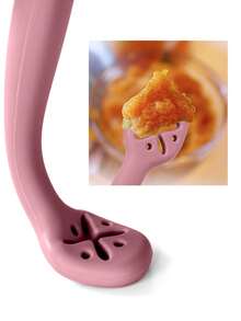 Juego de 3 piezas de vajilla para bebé con personalización de patrón y nombre, cuchara y tenedor de entrenamiento mini de silicona, herramientas de alimentación para bebé, artículos esenciales de vajilla - Multicolor - Ver 9
