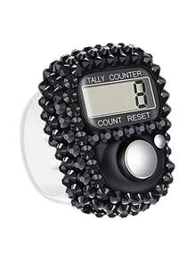 6 Color Options Sparkling Rhinestone Finger Tally Counter, Portable Digital Display Clicker For Golf, Fitness, Prayer, Event Counting, Resettable Mini Tasbih Ring - Multicolor - View 13
