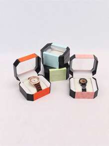 1 件八角形 1 槽手表盒，简约女士珠宝盒收纳整理器旅行必需品返校宿舍收纳秋季装饰