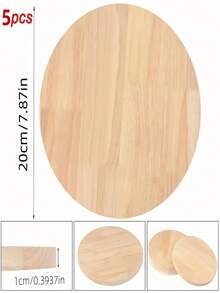 10 Pcs 4-Inch Round Wooden Coasters With Non-Slip Silicone Base, Suitable For DIY Crafts, Painting And Carving - Perfect Choice For Home Decor - Wood Color - View 11