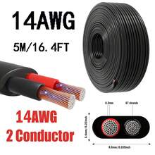 1 Piece 12-14-16-18 AWG Dual Core PVC Wire, 12V Low Voltage/Copper Clad Aluminum(CCA)/Flexible/Dual Core, Suitable For Automotive, LED Strips, Lighting Fixtures, Boats, Etc. - Black - View 11