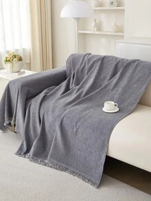 1 tấm bọc ghế sofa chống thấm nước màu trơn dành cho thú cưng, chống trầy xước, bảo vệ ghế sofa dùng được cả bốn mùa, khăn phủ đồ nội thất cho phòng ngủ, văn phòng, phòng khách, trang trí nhà cửa. - Màu xám đen - Xem 5
