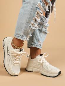 ZKBBO Women Casual Lightweight Soft Breathable Running Shoes, Outdoor Walking Sneakers - Beige - View 5