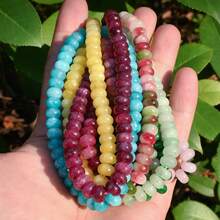 1 Strand 70pcs 8x5mm Multicolor Abacus Natural Stone Loose Spaced Beads - Olivine, Aquamarine, Tourmaline, Garnet, For Jewelry Making, Bracelets, Necklaces, Earrings DIY Fashion Accessories, Vibrant Stone Craft Supplies - Multicolor - View 6