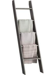 toallero de 5 capas, toallero y manta, organizador de escaleras, almacenamiento y decoración, herramientas blancas rústicas y mejoras para el hogar - Gris Misty - Ver 13