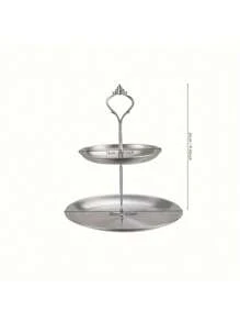 Cirelle 1pc Tiered Dessert Stand - Multi-Tiered Design, Stainless Steel, Elegant And Durable - Perfect For Wedding, Birthday, Tea Party, Fruit Plate, Snack Pastry Tray In Golden Or Silvery Finish - Multicolor - View 4