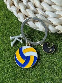 个性化排球钥匙扣礼品，送给段街运动员的礼物，感恩节和圣诞节礼物 - 黃色 - 查看 123