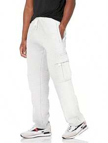 Men's Casual Cargo Sweatpants With Drawstring For Hiking - White - View 6