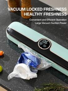 HYUNDAI Vacuum Sealer With 80Kpa Precision Suction Power, Food Sealer With Digital Timer, Dry & Moist Food Modes, Compact Design With 10 Vacuum Bags