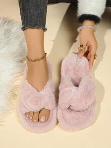 1 Pair Of Autumn And Winter Slippers For Women, Indoor Slippers, Open-Toe Slippers, House Slippers Women, Disposable Slippers For Guests, Bedroom Accessories, Suitable For Men And Women. Suitable For Interior, Bedroom, Living Room Wear, Travel Essentials