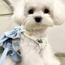 1 Dây nịt cho chó 3 trong 1 kiểu Nhật - Thiết kế nửa áo nửa nơ trang trí cho giống chó nhỏ (Bichon/Poodle) - Bộ dây dắt ngoài trời và dây đeo ngực có thể điều chỉnh - Dụng cụ dắt thú cưng dễ thương, Phụ kiện thời trang cho chó, Đạo cụ chụp ảnh cho chó con, Sản phẩm bán chạy nhất tại cửa hàng thú cưng, Vật dụng thiết yếu cho chuyến phiêu lưu trong công viên thành phố - Bụi hồng - Xem 7