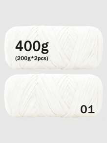 1/2 piezas Hilo de camiseta premium - 200g/pieza Hilo elástico de alta calidad, hilo de poliéster suave y elástico para proyectos de ganchillo vibrantes, ideal para decoración del hogar, manualidades DIY como tejido DIY, proyectos de ganchillo, bolsos tejidos a mano, cestas, mantas, alfombras, zapatos, pantuflas, cojines y muñecas, hilo multicolor | Hilo de poliéster | Hilo acrílico | Accesorios de tejido