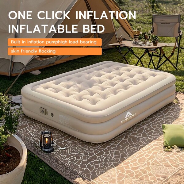 1 pieza Colchoneta inflable para exteriores, esterilla de inflado automático con un solo clic para acampar, tienda de campaña, hogar, siesta en la oficina