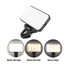 250mAh wiederaufladbare drehbare LED Selfie Licht, tragbare Mini Lampe für Handy, Computer Videokonferenzen, Geschenk geeignet für Selfies und Live-Streaming, Fotografie, tragbare Telefonbeleuchtung - Schwarz - Übersicht 5