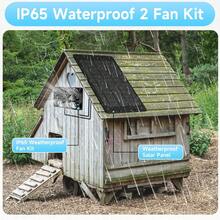 Solar Powered Fan Kit 20W Solar Panel Waterproof DC Exhaust Fan For C-Hicken Coop Camping Greenhouse