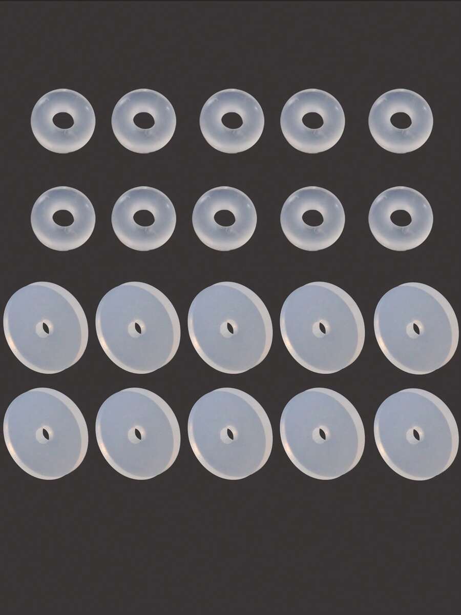 20pcs/set Clear Round Nose Ring Accessory Popular Piercing Body Jewelry Gift For Women & Men - Clear - View 1