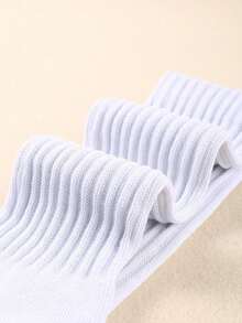 3/6 Pairs Women Solid Color Velvet Thickened Warm Mid-Calf Socks, Soft Skin-Friendly Slimming Versatile Socks, Japanese Korean Style For Commute And Daily Wear (Excluding Sock Card) - Multicolor - View 6