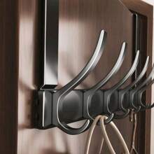 Gancio in alluminio nero, gancio per asciugamani da bagno, gancio per porta del soggiorno, gancio da parete spesso, appendiasciugamani