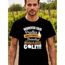 New Local Warehouse Permissionnatee '[Cotton GOLF Monogram Tee] Men's Cotton GOLF Monogram T-Shirt - Fashionable And Comfortable Graphic Print, Round Neck Casual Half Sleeve