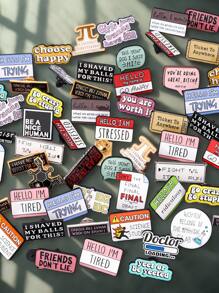 5/10/20/30/40/50 件随机混合字母胸针套装（无重复款式），创意合金金属别针徽章，多种款式、图案、设计、字母，适合各种场合，数量越多，款式越多样化，装饰鞋子、包包、衣服，送给成人和儿童的精美礼物办公室配饰衬衫夹克珠宝万圣节衣服别针有趣可爱的教师礼物万圣节配饰教师节服装配饰包饰圣诞节 - 彩色 - 查看 3