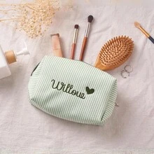 Personalized Travel Makeup Bag, Bridesmaid Gift, Customized Makeup Pouch, Monogram Tulle Pouch, Gift For Her, Best Friend, Birthday Gift, Personalized Bridesmaid Makeup Bag, Customized Bridesmaid Makeup Bag, Wedding Bag, Bridal Party Gift, Customized Bridal Makeup Bag, Embroidered Gift, Customized Makeup Bag, Bachelorette Party Customized Gift, Personalized Custom Gift For Bride - Multicolor - View 4