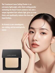 Laura Mercier 透亮壓粉定妝粉 9g/0.3 Oz | 適合隨身補妝 | 控制光澤 | 霧面妝效 | 長效持妝 | 無拍照反光 | 輕盈感 | 耐汗耐濕 | 不致粉刺 | 絲滑柔順配方 | 不結塊 - Translucent - 查看 3