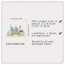 50Pcs FunSticker US-Themed Cartoon Graffiti Sticker, Reusable PVC Sticker For Laptops, Luggage, Guitars, Cars, Waterproof And Self-Adhesive, Irregularly Shaped, Glass-Friendly