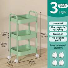 1 Estantería de almacenamiento de metal de múltiples capas de alta estética y compacta con 4 ruedas, flexible y móvil, adecuada para salones domésticos, baños, cocinas, oficinas/estudios, habitaciones infantiles y dormitorios. Regalos especiales adecuados para inauguraciones de casa, cumpleaños, Navidad y fiestas de bebés (estilo estético lindo para habitaciones nuevas)