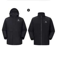 CAMEL CROWN Outdoor Cold-Resistant Three-Proof Jacket Men's Rain-Level Waterproof Three-In-One Two Pieces Set Hiking And Mountaineering - Phantom Black - View 1