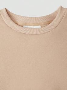 Felpa girocollo a maniche lunghe per ragazze pre-adolescenti/bambine, design minimalista a cuore, vestibilità casual e ampia, top a maniche lunghe versatile - Albicocca - Visualizzare 6