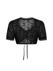 ii Blusa tradicional bávara de encaje negro de mujer, adecuada para Halloween - Negro - Ver 1