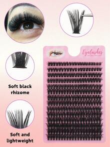 Wimpernverlängerungs-Set, 280 Stücke, 8-16mm gemischte Länge, künstliche Nerz-Wimpern D-Curl natürliche Dicke, russisches atemberaubendes Augen-Make-up, natürliche Wimpernverlängerung 3D Russischer Curl Make-up-Tool für Augen-Make-up, Wimpernbüschel, Einzelwimpern, Wimpern, Falsche Wimpern