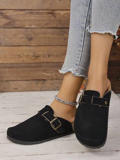 صندل من الفلين، نعل سميك مغلق للخارج، صندل مريح بدون كعب، بتصميم أوروبي وأمريكي عصري، مقاسات كبيرة للجنسين