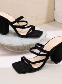 Women's Fashion Sandals Roman Thick Heel Women's Strap Sandals Classic High Heel Sandals