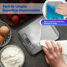 1 pieza Báscula digital compacta de cocina, báscula electrónica inteligente de acero inoxidable con pantalla LCD, pequeña báscula para hornear (g), báscula para joyas, café, especias y utensilios de cocina - Plateado - Ver 10