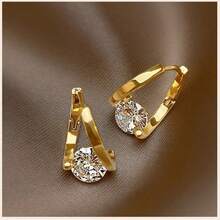 Elegant And Minimalist Style Gold Earrings, Versatile And Fashionable Earrings, Suitable For Parties And Vacations - All Year Round Durable Natural Accessories, Suitable For Daily Commuting Wear - 金色 - 查看 10