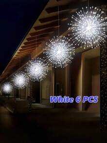 Bộ 6/3 đèn dây trang trí năng lượng mặt trời, 540/270 đèn LED, 8 chế độ, có thể điều chỉnh độ sáng, chống nước, đèn treo tự làm hình ngôi sao, thích hợp cho tiệc tùng, sân vườn, trong nhà/ngoài trời, ban công và sân nhà (Trắng ấm/Trắng/Màu) - Nhiều màu - Xem 13