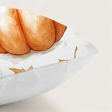 1pc Autumn Pumpkin & Maple Leaf Decorative Pillow Cover, Single-Sided Printed Velvet Fabric, 45*45CM/18*18inch Cushion Cover For Modern Fabric Sofa Indoor Decor, Party Decoration