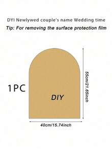 1pc 55 * 40 Cm Blank Acrylic Mirror Gold/Silver Wedding Sign, Bridal Shower Sign, Wedding Ceremony And Reception Sign, DIY Newlywed Couple Name, Wedding Date And Blessing Gift, Birthday, Graduation, Summer Beach, Back To School, Room Decor