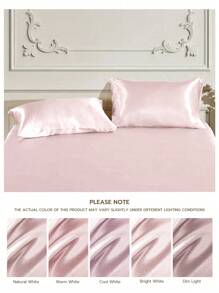 2个装高级丝滑缎面信封式枕套，柔软透气，不易起皱，呵护秀发肌肤，提升睡眠质量，不含枕芯，珊瑚粉色，通过Oeko-Tex认证 - 珊瑚粉 - 查看 10