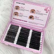 Pink Eyelash Book Length 10-18 (60D+80D+100D) Natural Heat Melt Eyelash Book With Three Rows Of Eyelash Extensions For DIY False Eyelashes - 粉色 - 查看 4