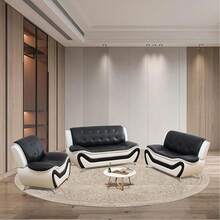 Leather Living Room Furniture Sets, Sectional Sofa Sets Modern Faux Leather Couch 6-Seat Sofa For Living Room(Sofa+Loveseat+Chair)Furniture Living Room Living Room Set Sectional Couch, Black & White - Đen & Trắng-6 chỗ ngồi (Sofa + Ghế dài + Ghế) - Xem 8