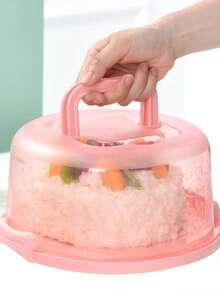 1 pieza Caja portátil para tartas y cupcakes con tapa y asas, contenedor de almacenamiento de tartas para bodas, cumpleaños, Navidad, hornear, fiestas