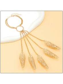 1pc Carnival Halloween Goth Finger Bracelet Punk Ghost Hand Back Chain Jewelry Cone Nail Chain Ring Bracelet - A - View 5