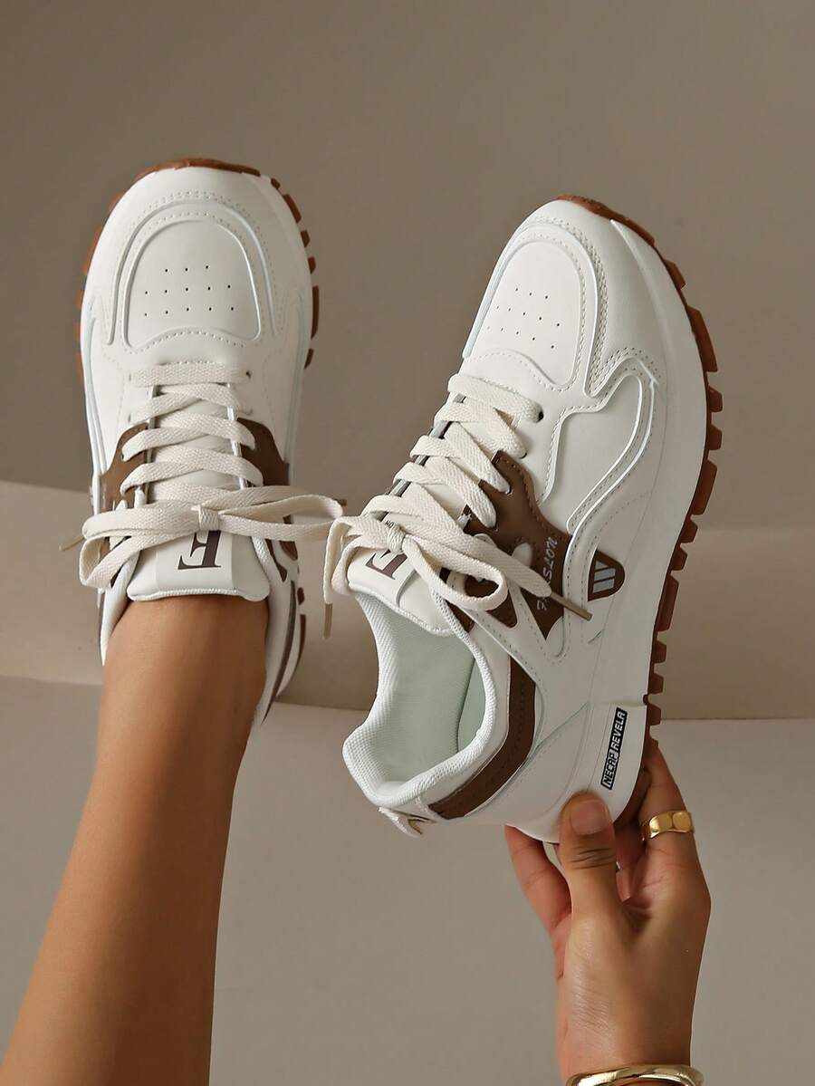 ZKBBO Damen Sport Freizeitschuhe, flache Waldschuhe, Laufschuhe, Fitness Schuhe - Beige - Übersicht 1