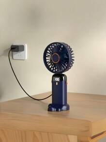 2025 New Handheld Small Fan USB Portable Digital Display SilentOffice DeskStudent On Dormitory Charging Outdoor Fan,1PC Portable Handheld Fan, Battery Operated Fan With LED Display, Handheld/Neck/Desk 3 In 1 Personal Small Fan, 90° Foldable Desk Fan With Base, 5 Speed Lash Fan Makeup Fan For Women