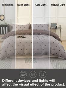 3pcs Heart Pattern Bedding Set (1 Duvet Cover And 2 Pillow Shams), Soft & Skin-Friendly, Suitable For Home Decor, Valentine's Day Gift, All Seasons