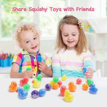 Efisday 30 PCS Stress Ball For Kids, Cute Duck Stress Ball Multicolor Squeeze Balls Stress Relief Fidget Toys Ease Anxiety Sensory Stress Balls School Goody Bag Stuffers Party Favor Gifts Toy Boys Girls