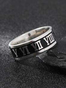 1 件男士复古风格黑龙图案钛钢戒指，适合日常佩戴和派对场合 - 白色 - 查看 4