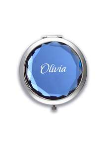 1pc Custom Name Compact Pocket Makeup Folding Mirror Graduation Gift Sister Friends Bridesmaid Party Gift Birthday Gift Gift, Waterproof, Compact Exquisite, Stylish, Fashionable, Modern, Contracted Custom, Personalized, Unique Ideal Gifts For Him Her,Vacay Vibes